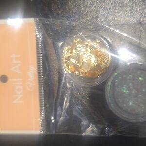 Gold and Iridescent Nail Art Set